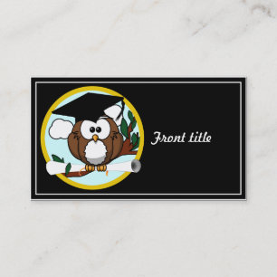 Coruja De Graduação De Cartões Com Boné E Dipl