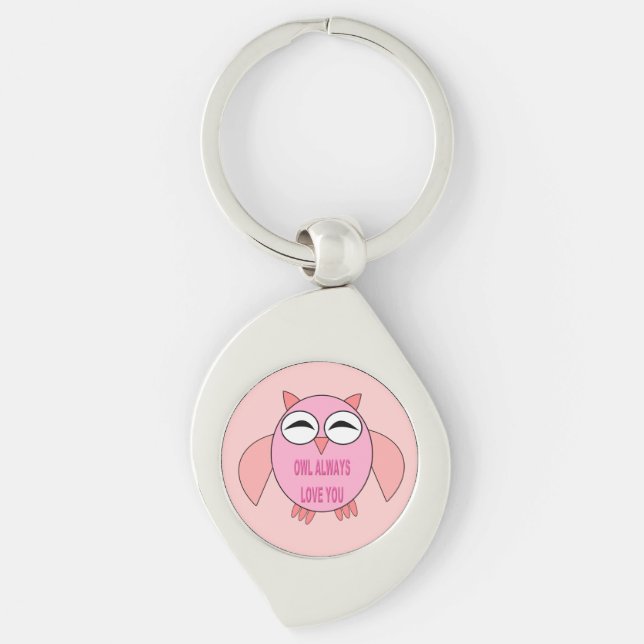 Coruja de Mensagens de Amor Bonito Chaveiro (Frente)