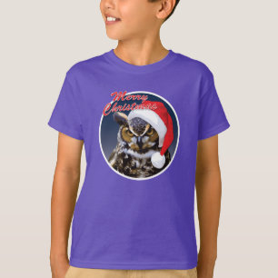 Coruja de Natal - Camisa T De Mãos Básicas Para Cr