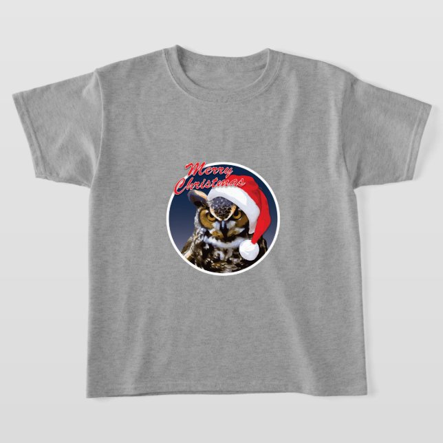 Coruja de Natal - Camiseta Básica para Crianças (Postura )