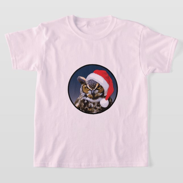 Coruja de Natal - Camiseta Básica para Crianças (Postura )