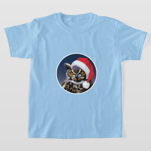 Coruja de Natal - Camiseta Básica para Crianças (Postura )