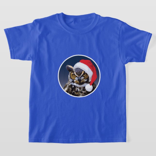 Coruja de Natal - Camiseta Básica para Crianças (Postura )