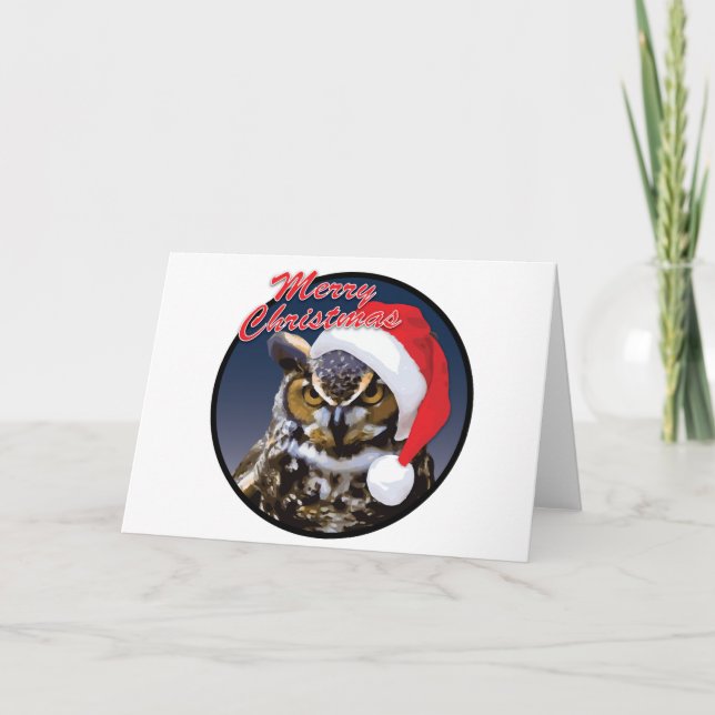 Coruja de Natal - Cartão Saudável, Padrão (Frente)