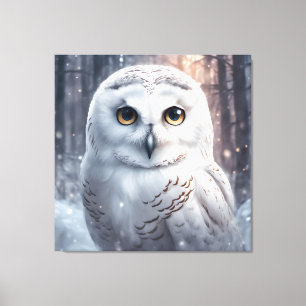 Coruja de Neve - Canvas Premium (Gloss)