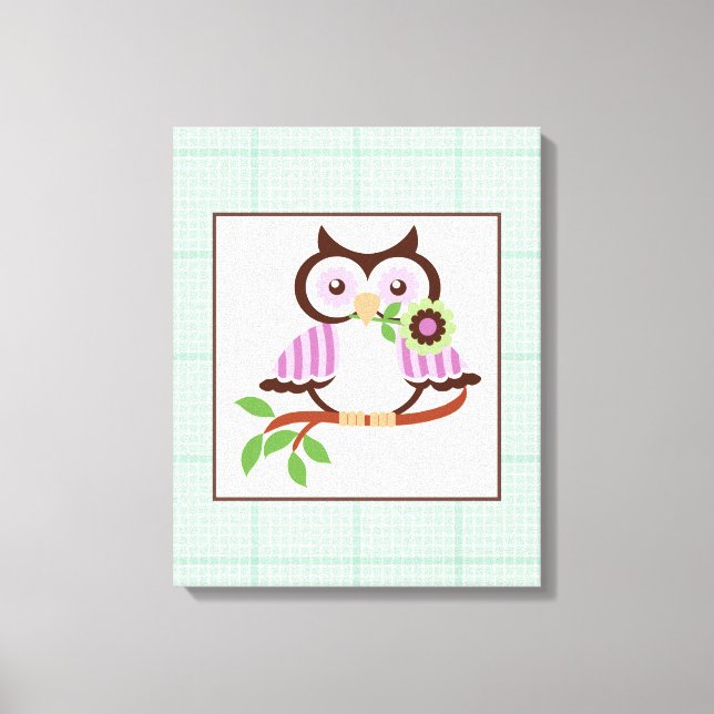 Coruja de primavera em uma impressão de canvas (Frente)