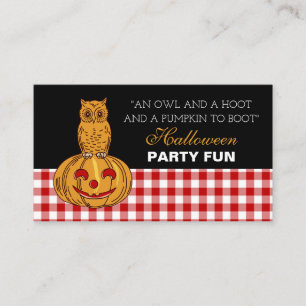 Coruja em Pumpkin, Convite para Festas de Hallowee