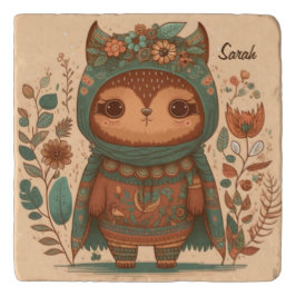 Coruja floral de feijão
