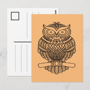 Coruja (laranja) - Cartão postal