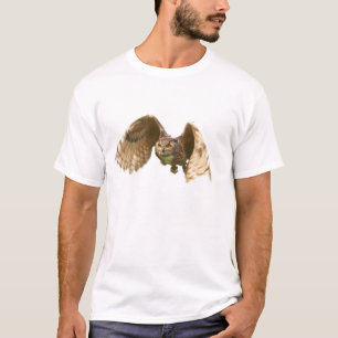 Coruja na Camiseta de Adultos de Voo