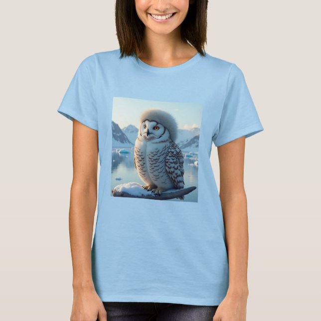 coruja na t-shirt ártica (Frente)