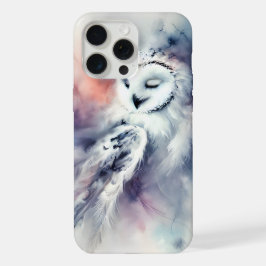 Coruja Nevada Encantada em Aquarela