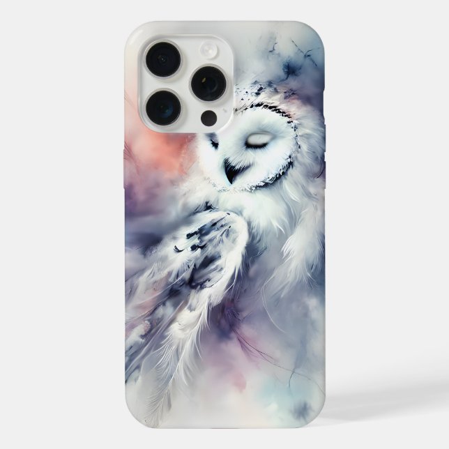 Coruja Nevada Encantada em Aquarela (Verso)