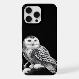 Coruja Neve Majestosa Empoleirada