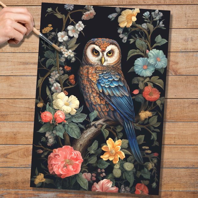 Coruja no Papel de Decoupage da Tapeçaria 3 (Criador carregado)