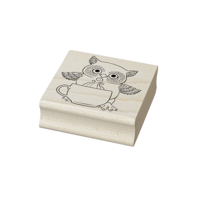 Coruja-Noite com Carimbo de Café (Carimbo)