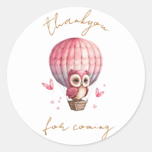 Coruja Obrigado Clássico Do Adesivo Redondo