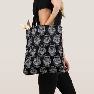 Coruja (padrão preto) - Tote