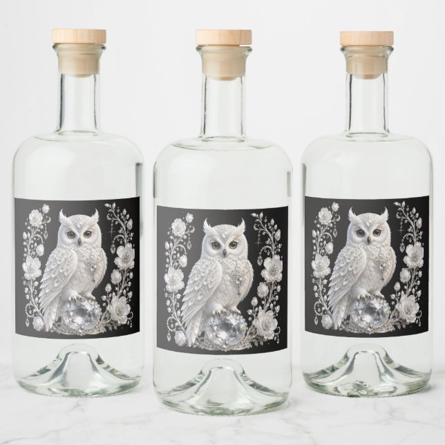 Coruja Pérola Cristal Branco (Garrafas)