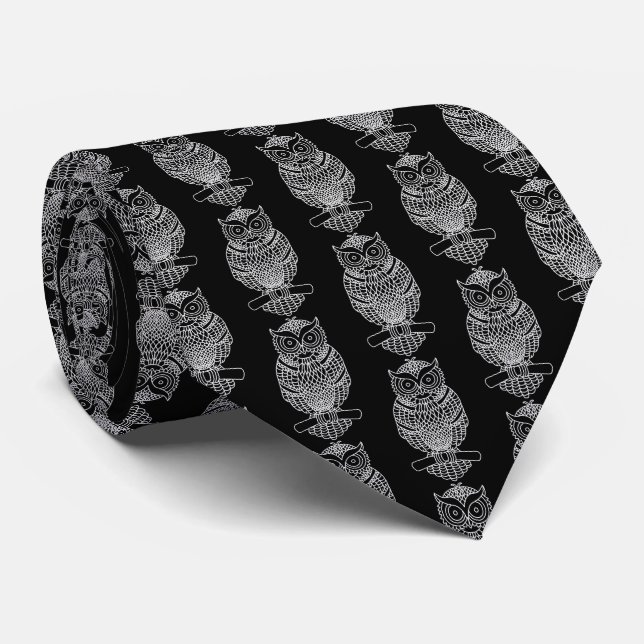 Coruja (preta) - Gravata Borboleta (Rolled)