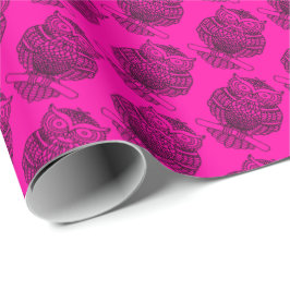 Coruja (rosa) - Papel de embrulho
