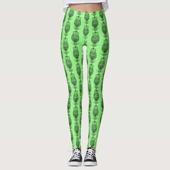 Coruja (verde) - Leggings (Frente)