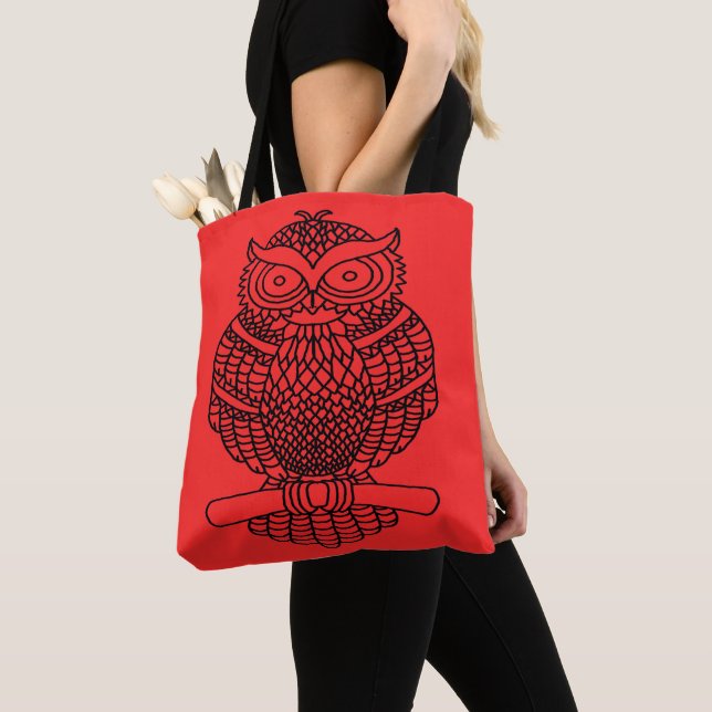 Coruja (vermelha) - Tote (Close Up)