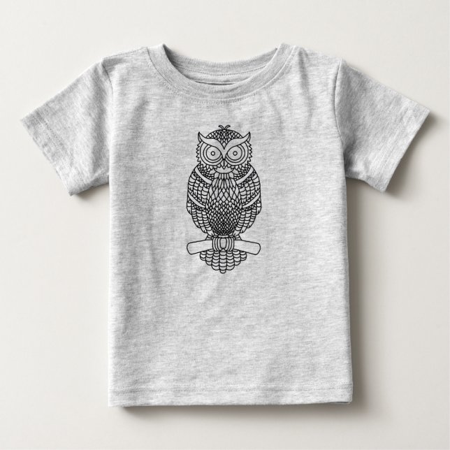 Coruja (vívida) - Camiseta de Bebê (Frente)