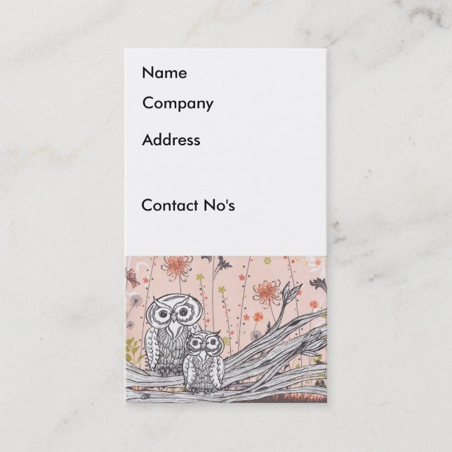 Corujas 15 cartões de visitas (Frente)