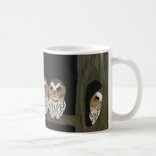 Corujas com design de caneca de atitude