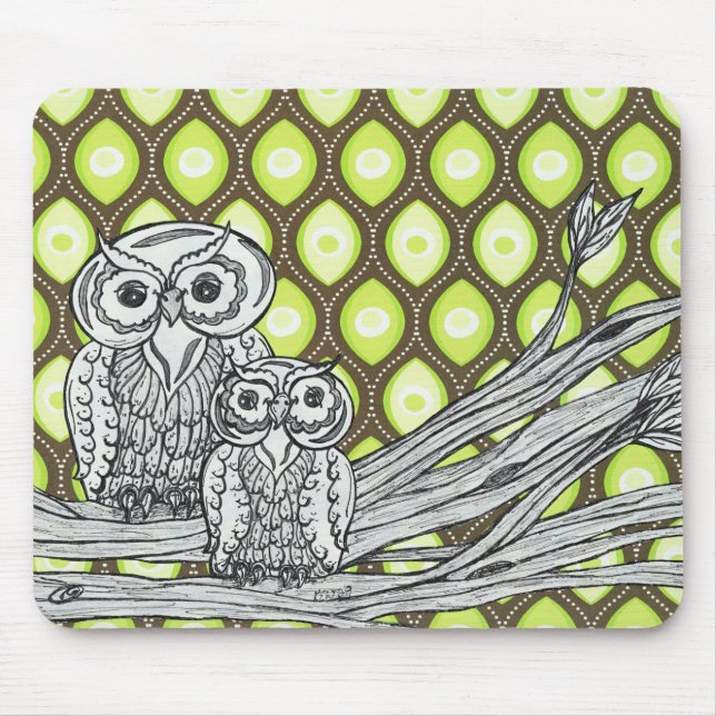 Corujas Groovy Mousepad (Frente)