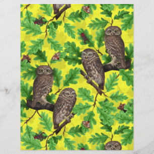 Corujas na Floresta em amarelo limão
