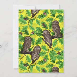 Corujas na Floresta em amarelo limão