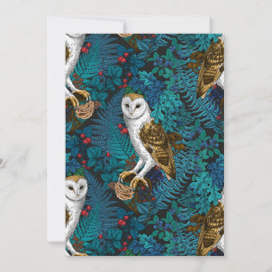 Corujas, samambaias, carvalho e bagas 3