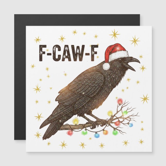 Corvo de Natal Engraçado F-CAW- F (Frente/Verso)