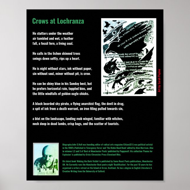 Corvos em Lochranza poem/John G.Hall Poster (Frente)