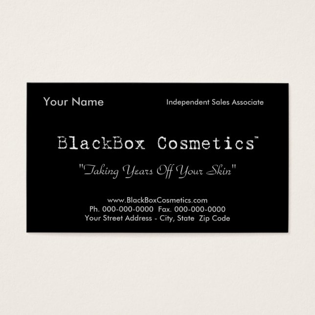Cosméticos BlackBox, Associ de vendas independente (Frente)