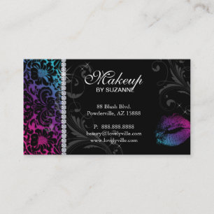 Cosmetólogo Cartão de visita Floral Azul Rosa