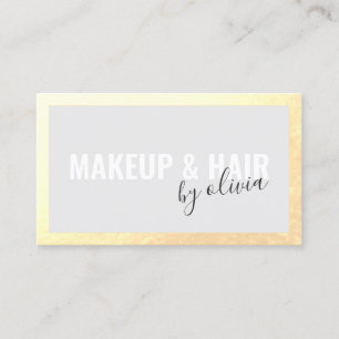 Cosmetólogo Faux Gold Foil Frame Cartão de visita