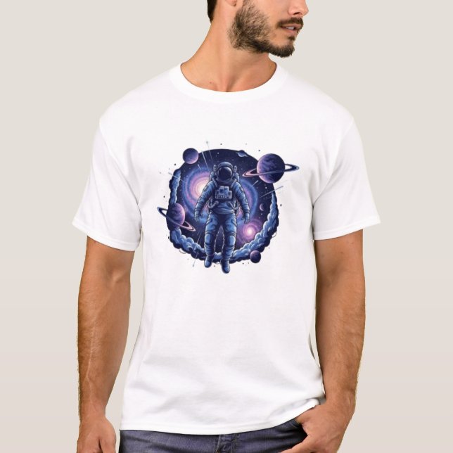 Cosmic Astronaut T-Shirt | Surreal Galaxy Space  (Frente)