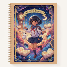 Cosmic Chronicles Astronaut Anime Girl Journal