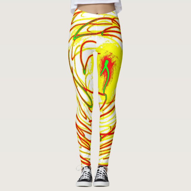 Cosmic Galaxy Leggings – Neon Space Art Pattern (Frente)