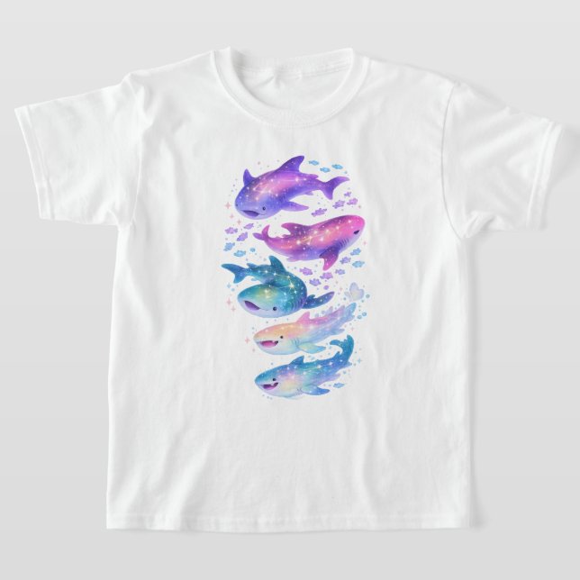 Cosmic Galaxy Sharks T-Shirt (Postura )