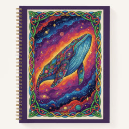 Cosmic Leviathan Whale Zentangle Galaxy Journal