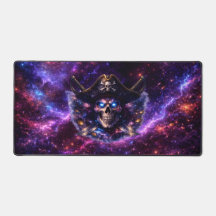 Cosmic Pirate Skull Galaxy Gaming Mouse Pad