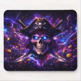 Cosmic Pirate Skull Galaxy Gaming Mouse Pad