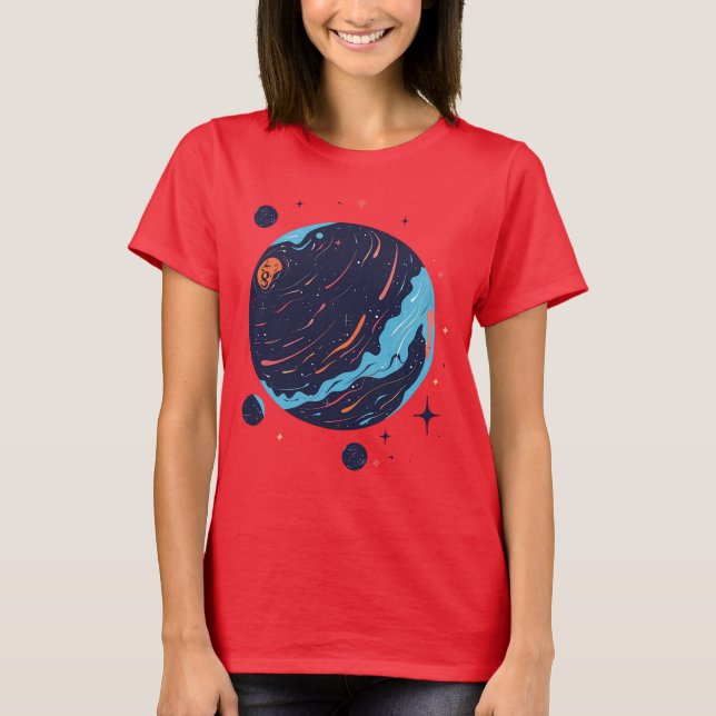 Cosmic Planet Space Art T-Shirt (Frente)