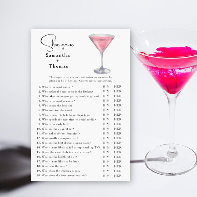 Cosmopolitan cocktail Bridal shower Shoe game (Criador carregado)