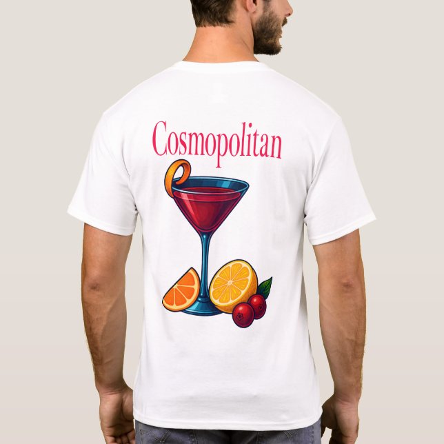 Cosmopolitan T-Shirt – Chic Pink Martini Cocktail (Verso)