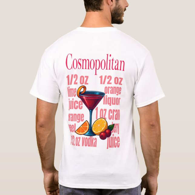 Cosmopolitan T-Shirt – Chic Pink Martini Cocktail (Verso)
